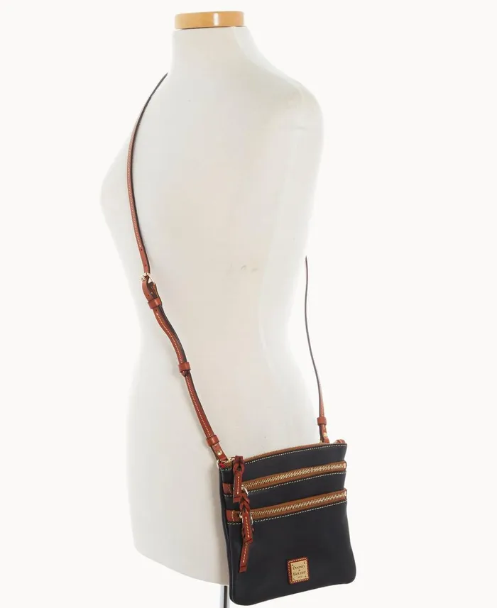 Dooney and Bourke Crossbodies Penrose Triple Zip Crossbody Black 8211 WomenMen