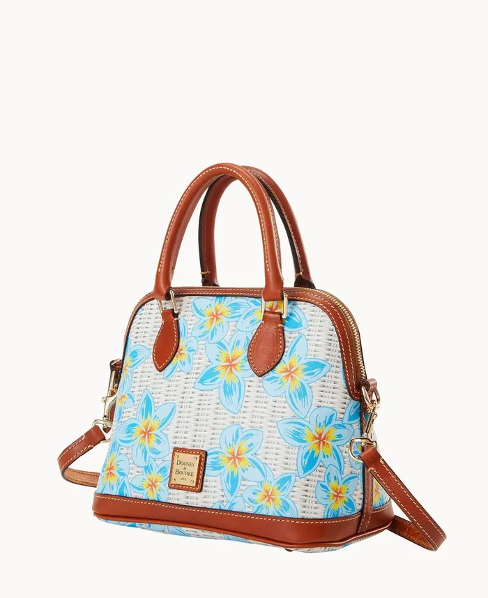 Dooney and Bourke Satchels Plumeria Satchel Sky Blue White 8211 WomenMen