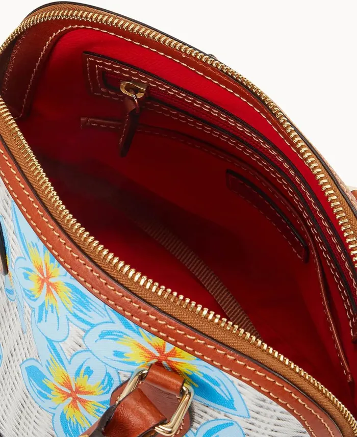 Dooney and Bourke Satchels Plumeria Satchel Sky Blue White 8211 WomenMen
