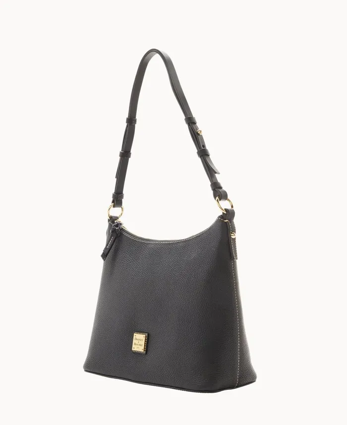 Dooney and Bourke Shoulder Bags Pebble Grain Hobo Black Black 8211 WomenMen