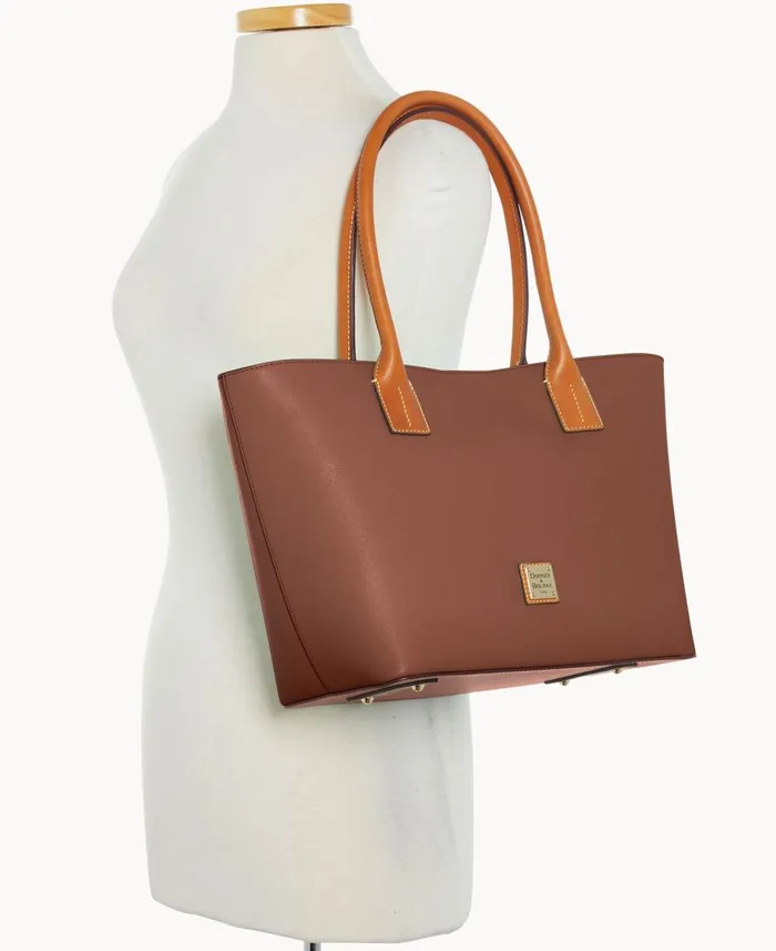Dooney and Bourke Totes Saffiano Small Russel Amber 8211 WomenMen