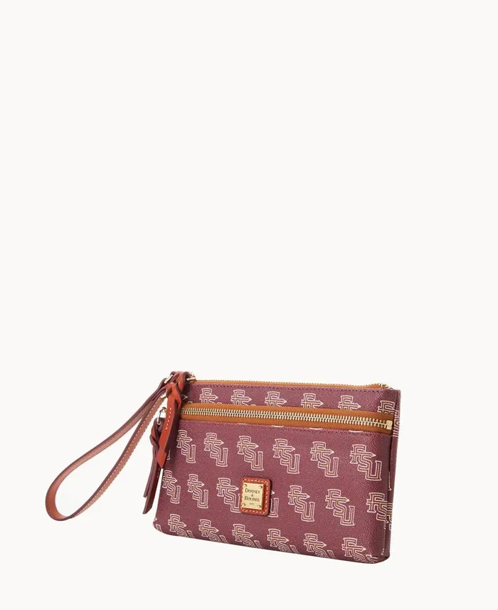 Dooney and Bourke Wallets Collegiate Florida State Double Zip Wristlet Florida State University 8211 WomenMen