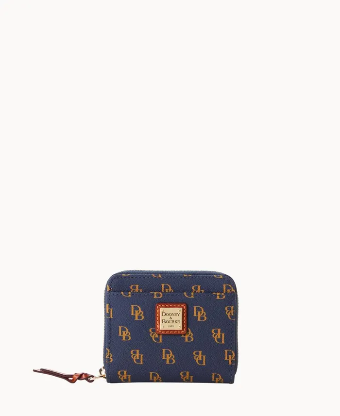 Dooney and Bourke Wallets Gretta Small Zip Around Wallet Navy 8211 WomenMen