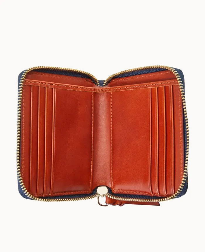 Dooney and Bourke Wallets Gretta Small Zip Around Wallet Navy 8211 WomenMen