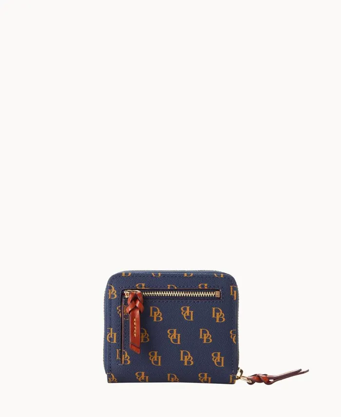 Dooney and Bourke Wallets Gretta Small Zip Around Wallet Navy 8211 WomenMen