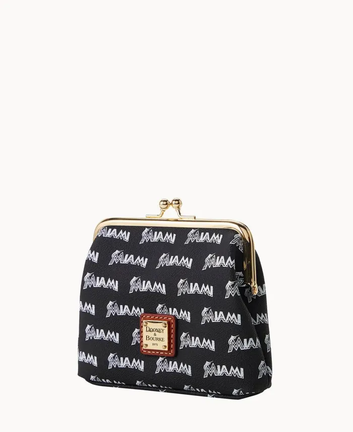 Dooney and Bourke Wallets MLB Marlins Large Framed Purse Marlins 8211 WomenMen