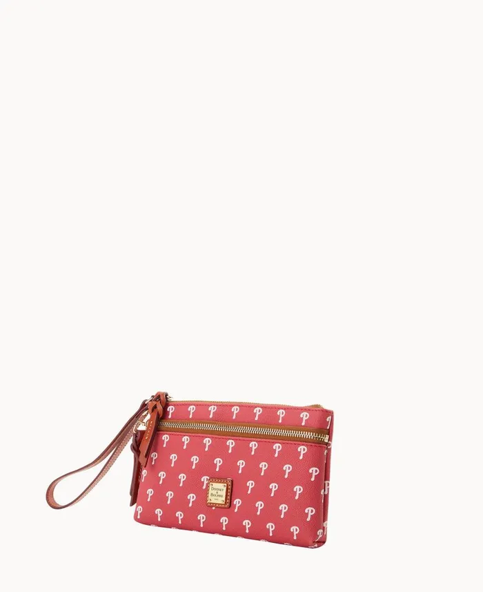 Dooney and Bourke Wallets MLB Phillies Double Zip Wristlet Phillies 8211 WomenMen Dooney and Bourke Wallets MLB Phillies Double Zip Wristlet Phillies 8211 WomenMen