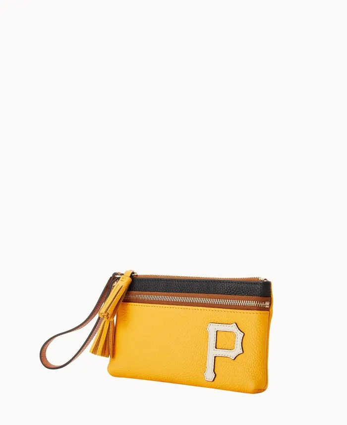 Dooney and Bourke Wallets MLB Pirates Double Zip Wristlet Pirates 8211 WomenMen