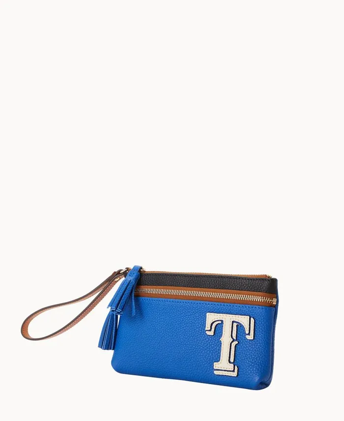 Dooney and Bourke Wallets MLB Rangers Double Zip Wristlet Rangers 8211 WomenMen