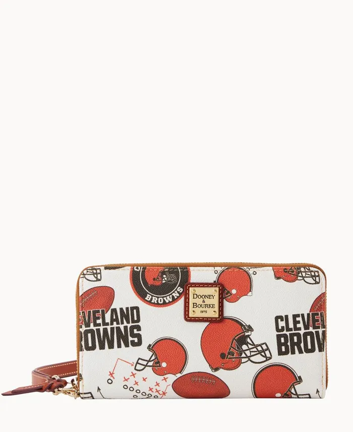 Dooney and Bourke Wallets NFL Browns Large Zip Around Wristlet Browns 8211 WomenMen Dooney and Bourke Wallets NFL Browns Large Zip Around Wristlet Browns 8211 WomenMen