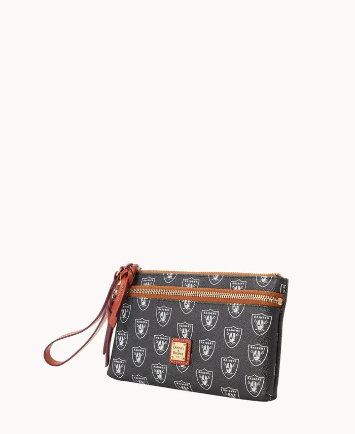 Dooney and Bourke Wallets NFL Raiders Double Zip Wristlet Las Vegas Raiders 8211 WomenMen Dooney and Bourke Wallets NFL Raiders Double Zip Wristlet Las Vegas Raiders 8211 WomenMen