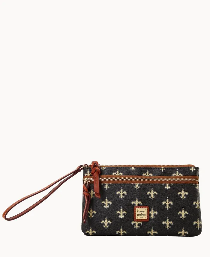 Dooney and Bourke Wallets NFL Saints Double Zip Wristlet Saints 8211 WomenMen Dooney and Bourke Wallets NFL Saints Double Zip Wristlet Saints 8211 WomenMen