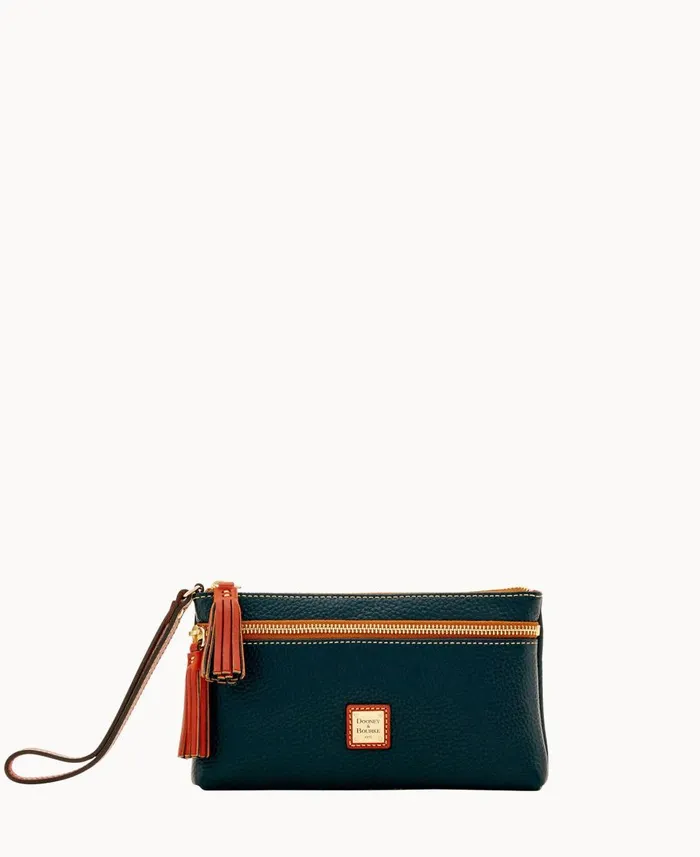 Dooney and Bourke Wallets Pebble Grain Double Zip Wristlet Black 8211 WomenMen Dooney and Bourke Wallets Pebble Grain Double Zip Wristlet Black 8211 WomenMen