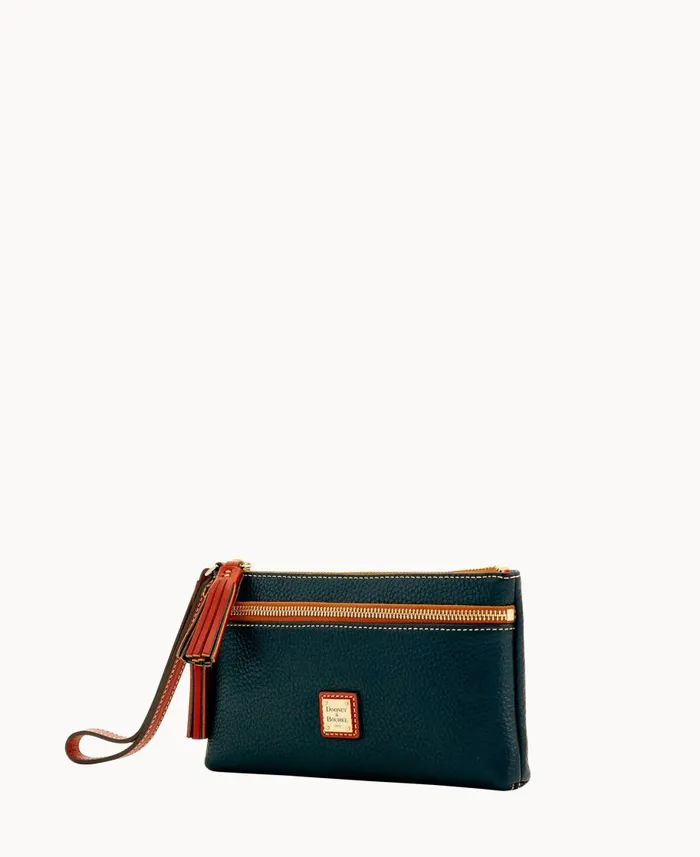 Dooney and Bourke Wallets Pebble Grain Double Zip Wristlet Black 8211 WomenMen Dooney and Bourke Wallets Pebble Grain Double Zip Wristlet Black 8211 WomenMen