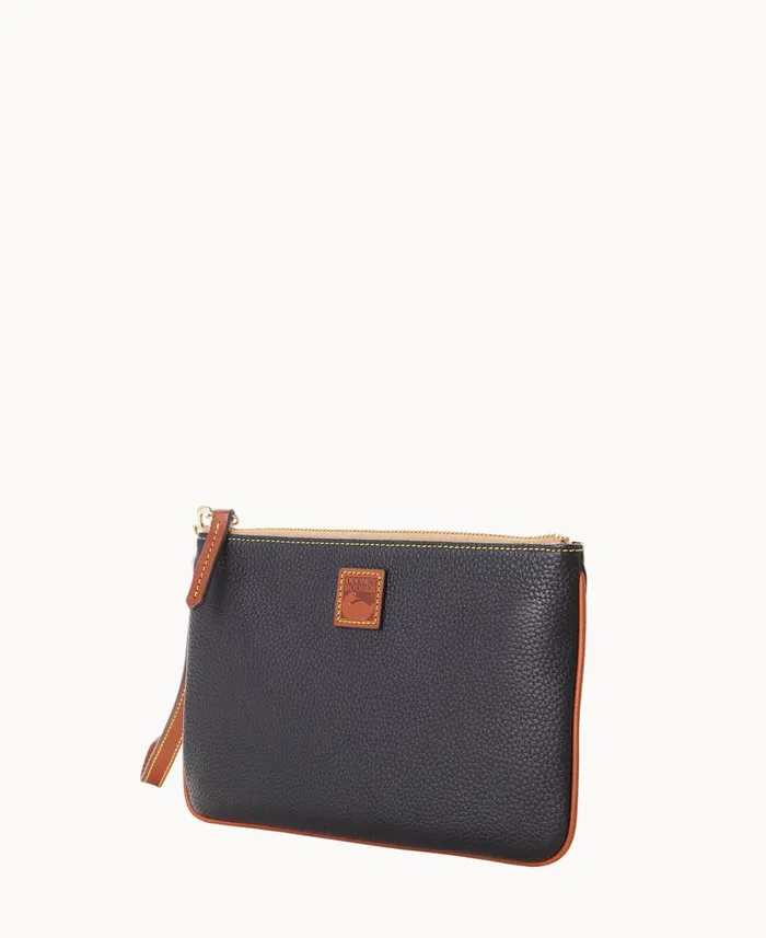 Dooney and Bourke Wallets Pebble Grain Large Wristlet Black 8211 WomenMen