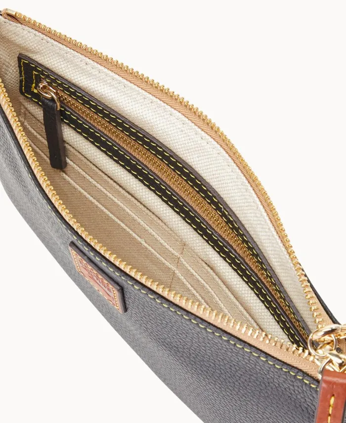 Dooney and Bourke Wallets Pebble Grain Large Wristlet Black 8211 WomenMen