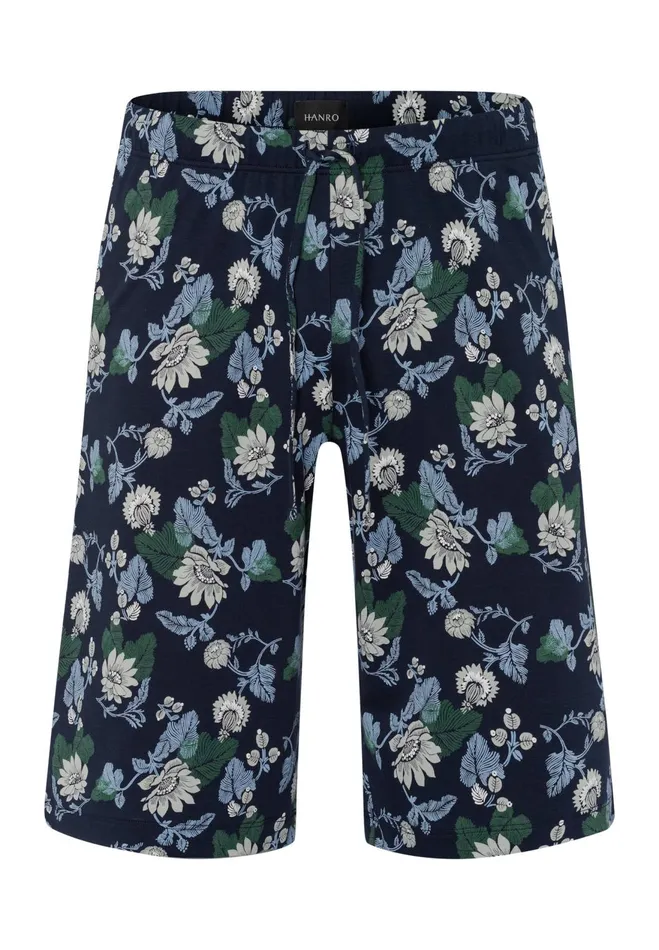 Drawstring Cotton Shorts Fine Lined Print Men HANRO Pajama Bottoms