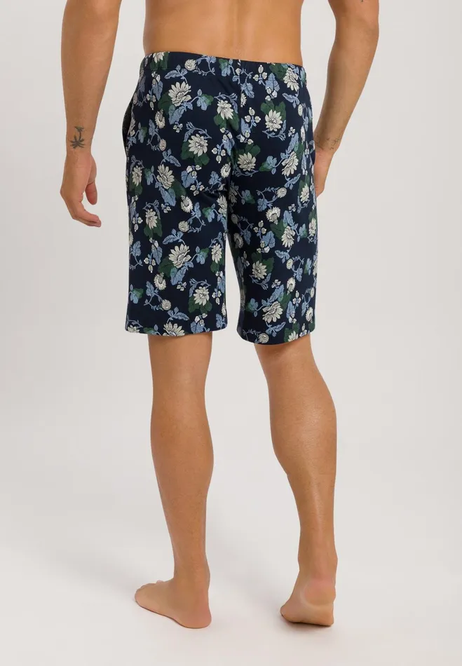 Drawstring Cotton Shorts Fine Lined Print Men HANRO Pajama Bottoms