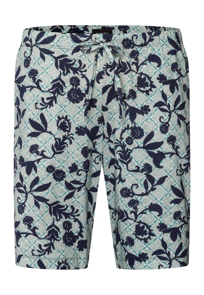 Drawstring Cotton Shorts Moonshine Tiles Men HANRO Pajama Bottoms