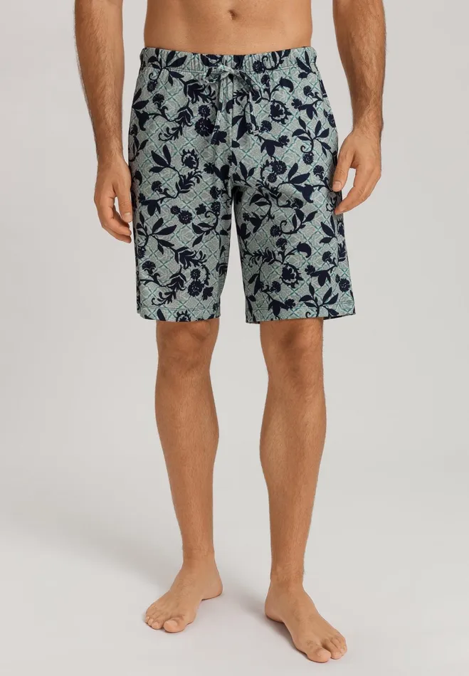 Drawstring Cotton Shorts Moonshine Tiles Men HANRO Pajama Bottoms