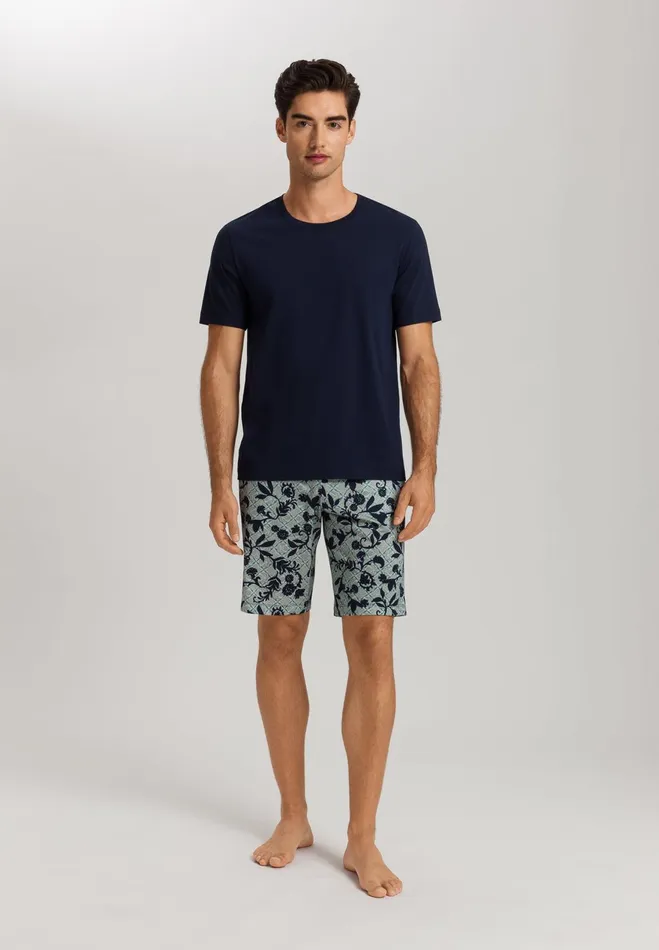 Drawstring Cotton Shorts Moonshine Tiles Men HANRO Pajama Bottoms