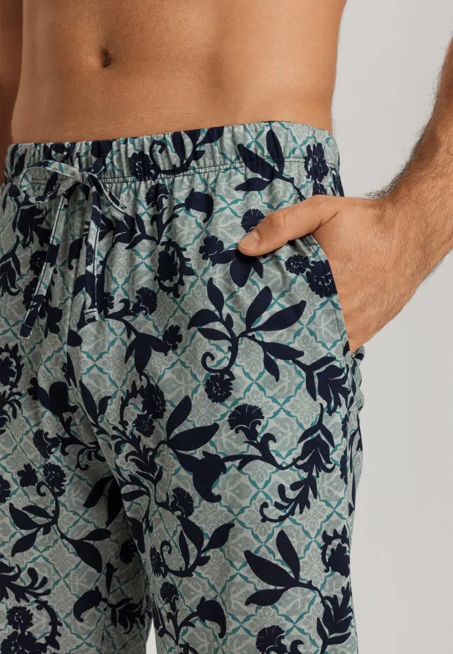 Drawstring Cotton Shorts Moonshine Tiles Men HANRO Pajama Bottoms