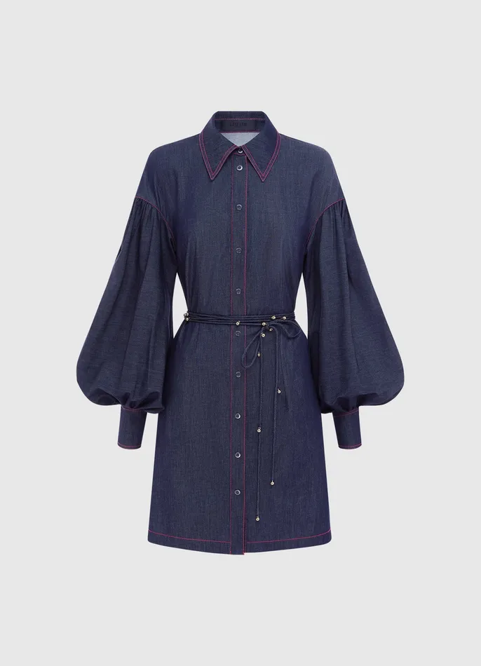 Dresses and Jumpsuits Juliana Shirt Denim Mini Dress Indigo LEO LIN Women