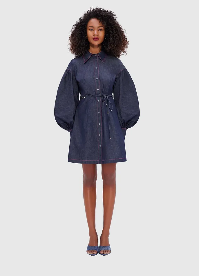 Dresses and Jumpsuits Juliana Shirt Denim Mini Dress Indigo LEO LIN Women
