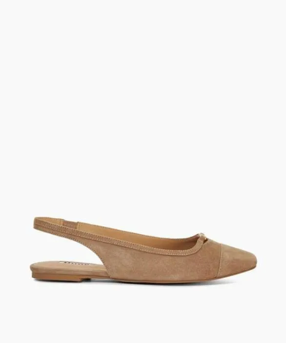 Dune London Ballet Pumps Women Hanna Caramel Suede Sling Back Logo Flats Brown Dune London Ballet Pumps Women Hanna Caramel Suede Sling Back Logo Flats Brown