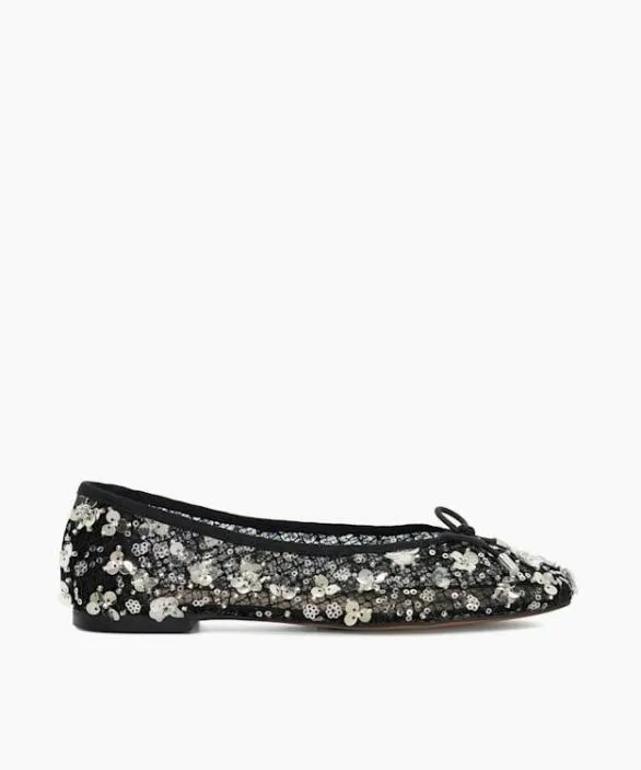 Dune London Ballet Pumps Women Hannie Black Embellished Mesh Ballet Flat Black Dune London Ballet Pumps Women Hannie Black Embellished Mesh Ballet Flat Black