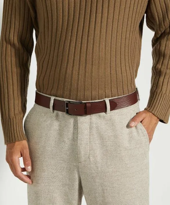 Dune London Belts Men Odessans Brown Brown Leather Belt Brown