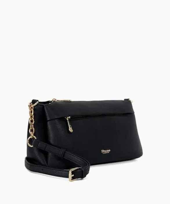 Dune London Black Handbags Women Drive Black Chain Strap Shoulder Bag Black