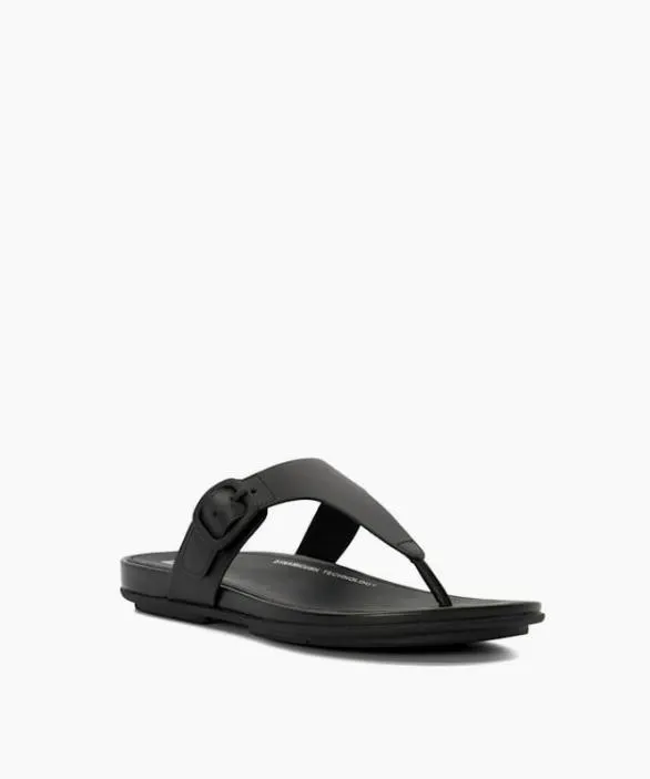 Dune London Black Sandals Women Gracie Rubber B Black BuckleDetail ToePost Sandals Black
