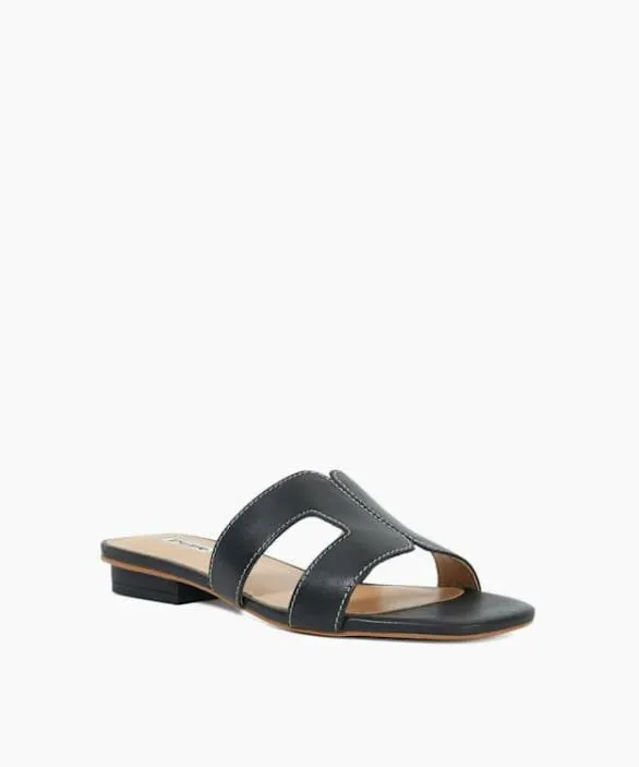 Dune London Black Sandals Women Loupe Black Wide Fit Smart Slider Sandals Black