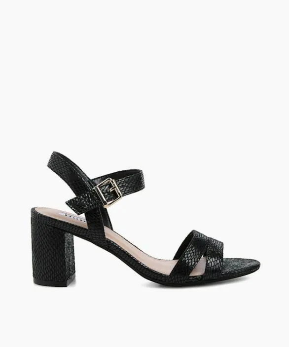 Dune London Black Sandals Women Merisa Black BlockHeeled Sandals Black