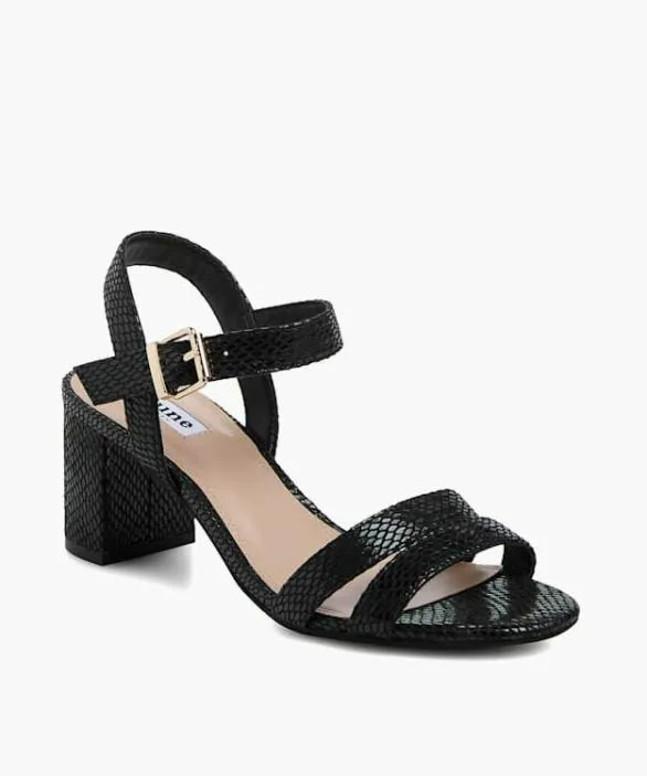 Dune London Black Sandals Women Merisa Black BlockHeeled Sandals Black