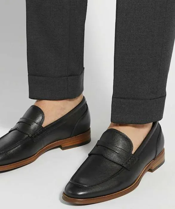 Dune London Black Shoes Men Sulli Black Smart Moccasin Loafers Black