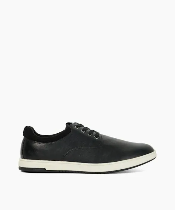 Dune London Black Shoes Men Tamsen Black LaceUp Trainers Black
