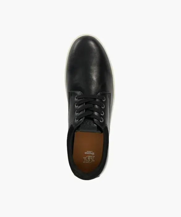 Dune London Black Shoes Men Tamsen Black LaceUp Trainers Black