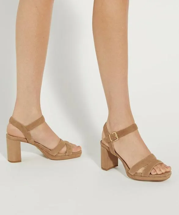 Dune London Block Heeled Sandals Women Manifesting Caramel Block Heel Sandals Neutral