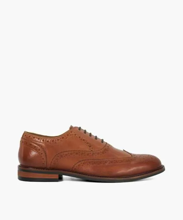 Dune London Brogues Men Baltics Tan Lace Up Formal Oxford Shoes Brown