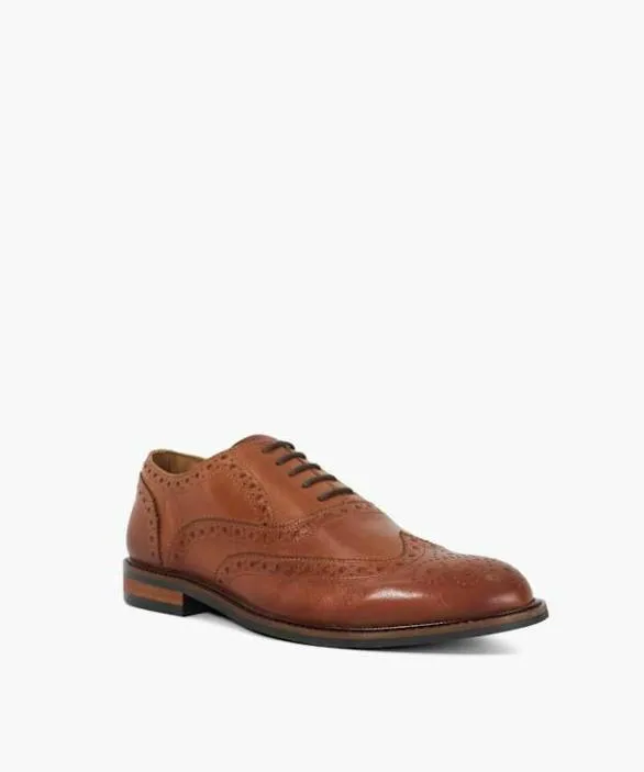 Dune London Brogues Men Baltics Tan Lace Up Formal Oxford Shoes Brown