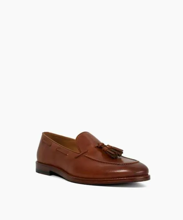 Dune London Brown Shoes Men Sanders Tan TasselTrimmed Loafers Brown Leather