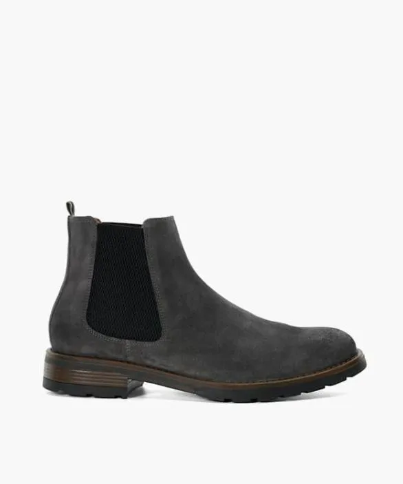 Dune London Casual Boots Men Chelty Grey Brushed Suede Chelsea Boots Grey