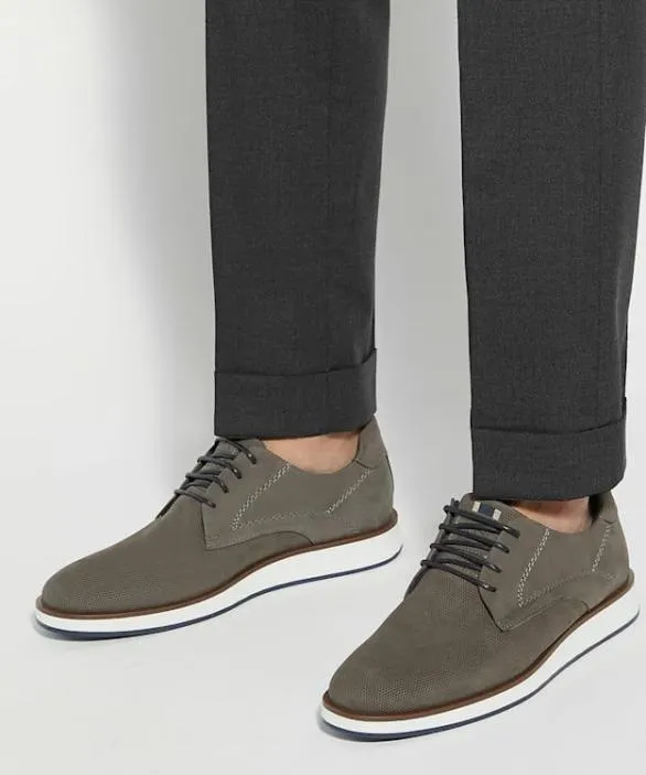 Dune London Casual Shoes Men Beko Grey Perforated Gibson Shoes Grey