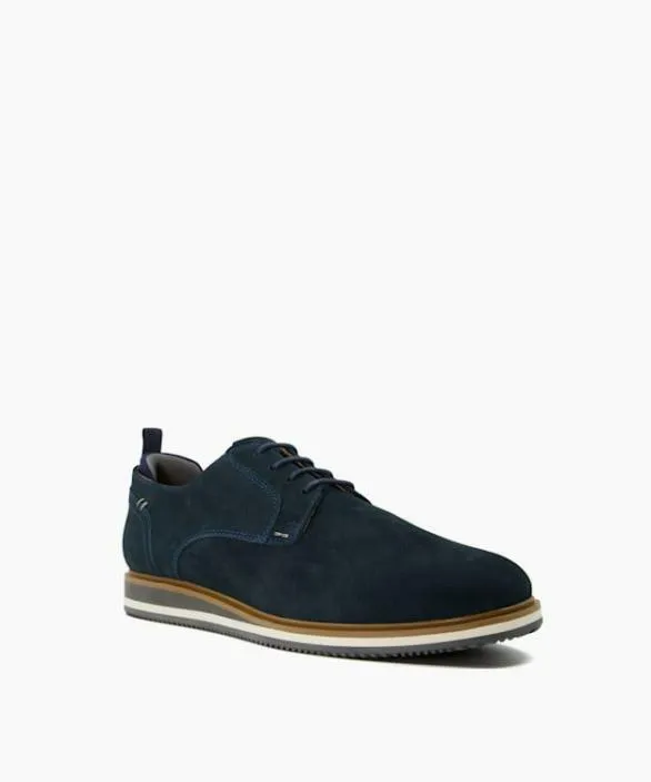 Dune London Casual Shoes Men Bucatini Navy Wedge Sole Lace Up Shoes Blue