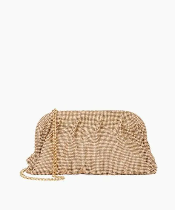 Dune London Clutch Bags Women Elegent Rose Gold Embellished Mesh Clutch Bag Pink