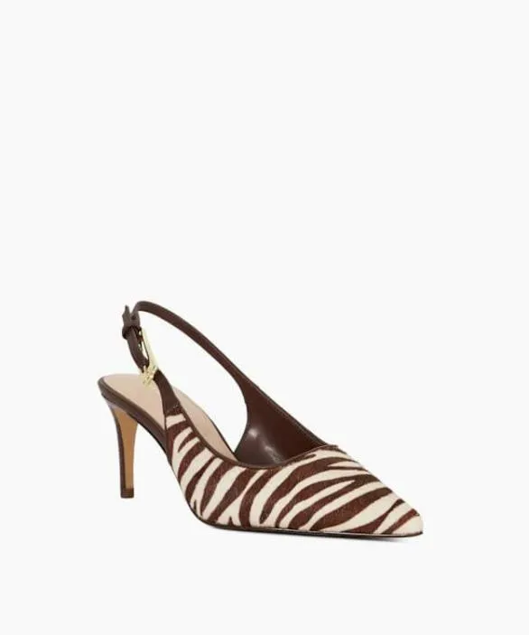 Dune London Court Shoes Women Closed Zebra Mesh Detail Pointed Toe Slingback Heels Blackwhite