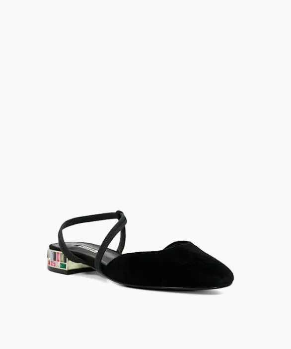 Dune London Court Shoes Women Collectable Black Jewel Embellished Low Heel Slingback Black
