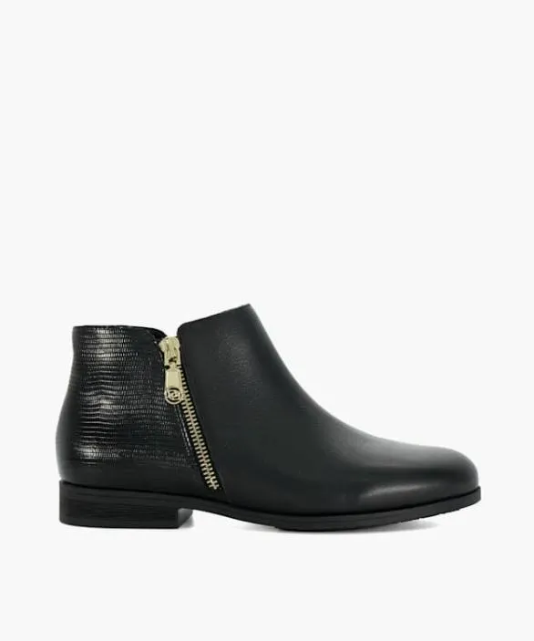 Dune London Flat Boots Women Pandias Black Wide Fit Low Heel Leather Boots Black Dune London Flat Boots Women Pandias Black Wide Fit Low Heel Leather Boots Black